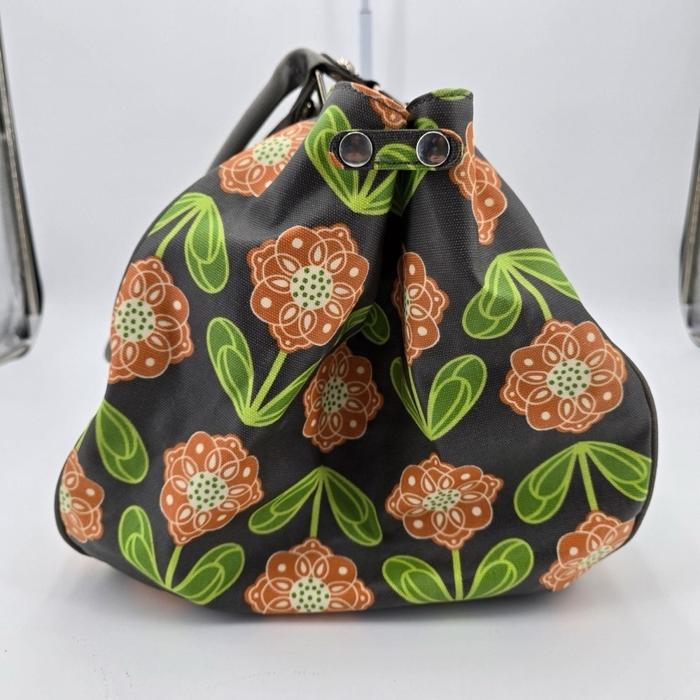 Chic Floral Tote Bag in Gray and Orange - Picture 4 of 11